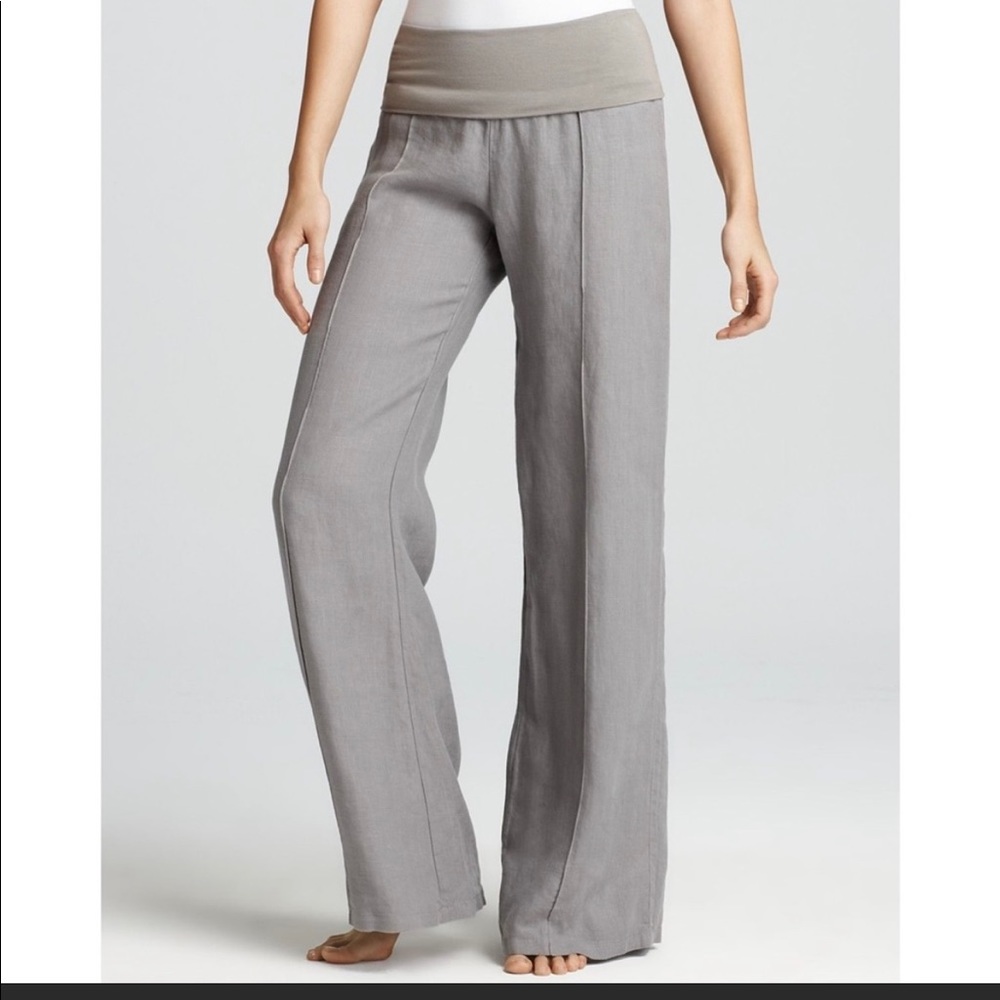 Fold Over Linen Wide Leg Women’s Pants